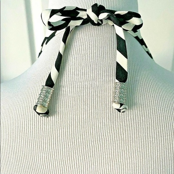 Bikini Swim Suit Set Sz Small Black White Chevron - Picture 6 of 6